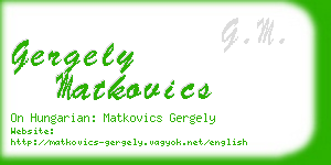 gergely matkovics business card